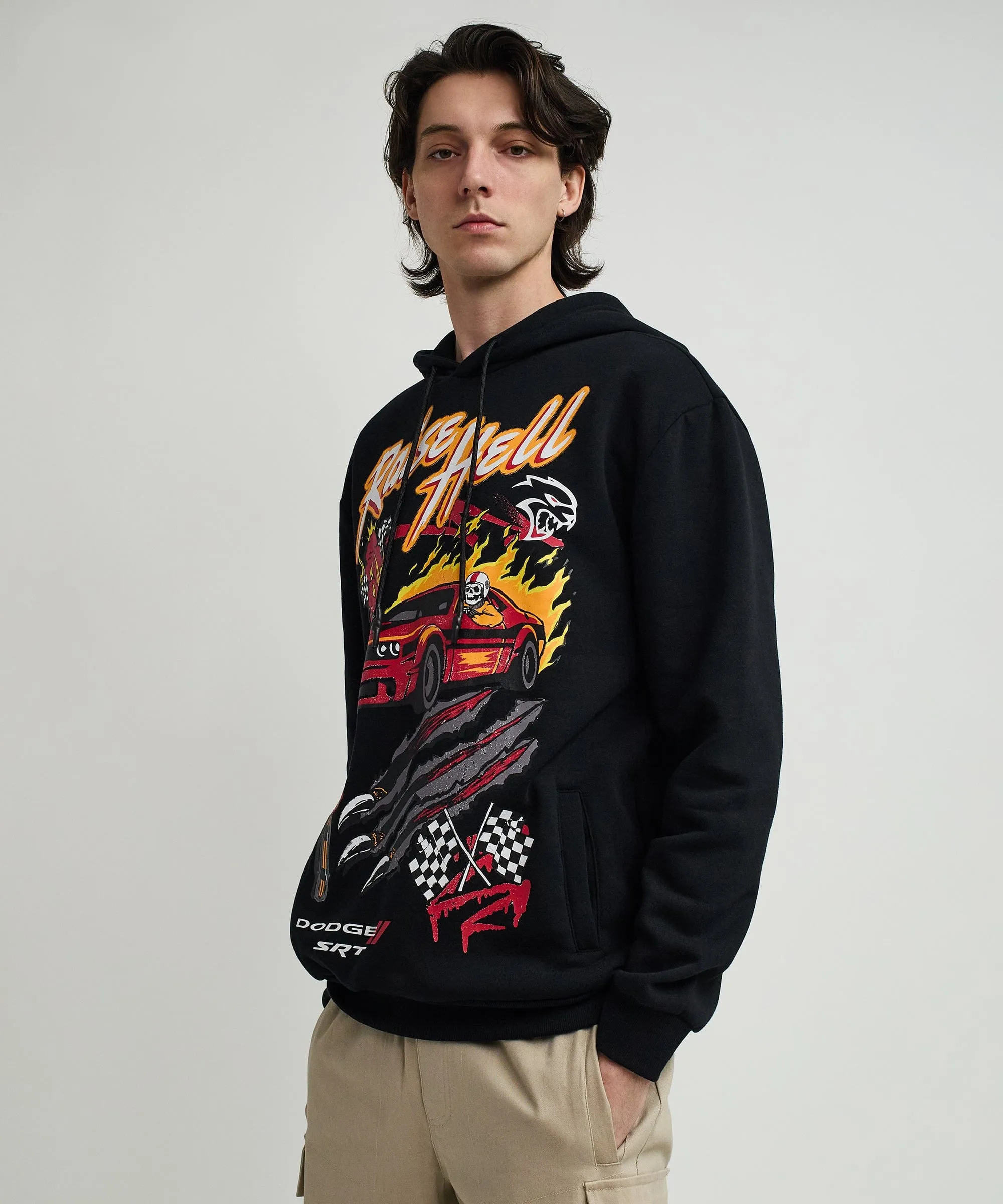 Dodge Raise Hell Graphic Print Hoodie - Black