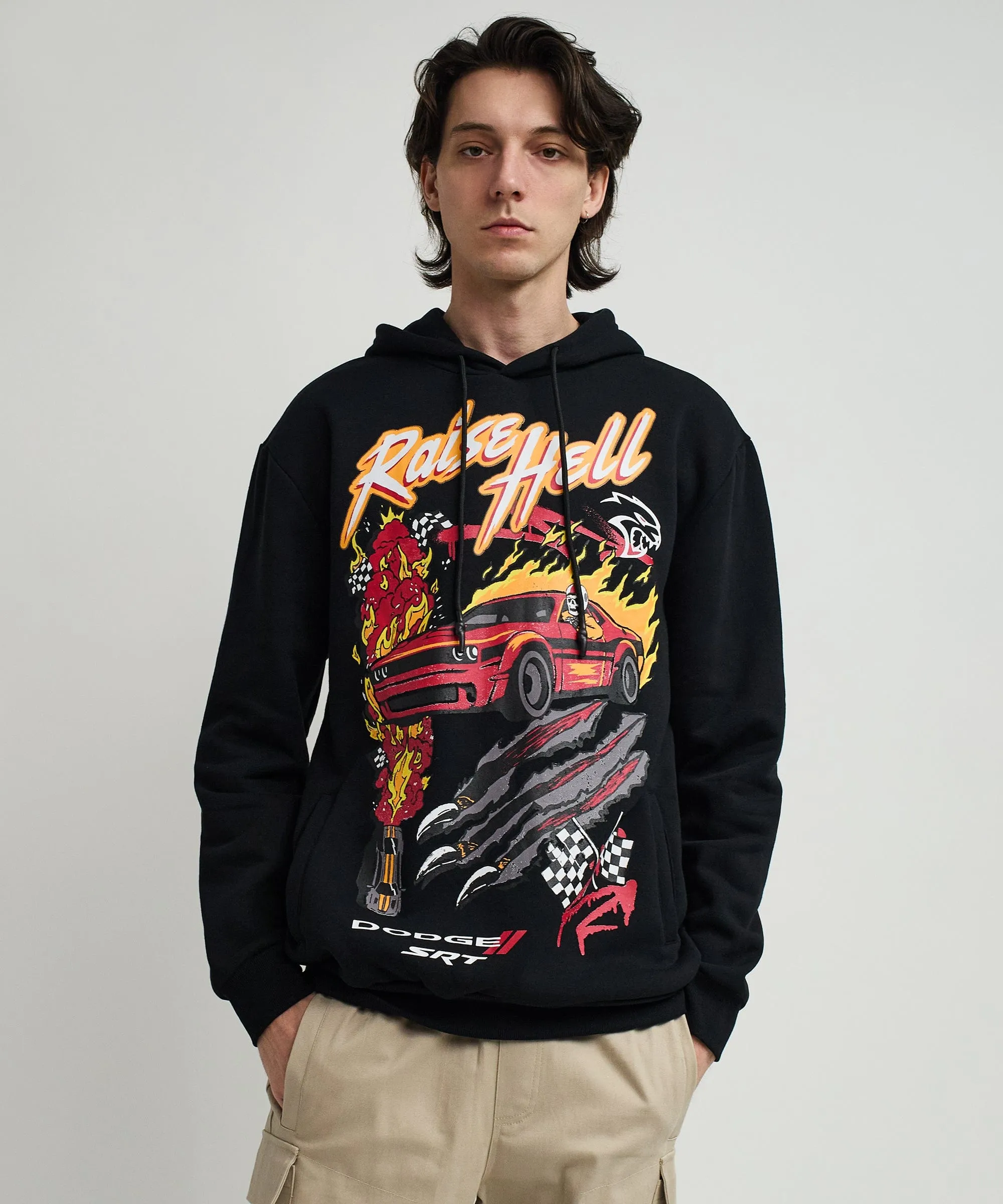 Dodge Raise Hell Graphic Print Hoodie - Black