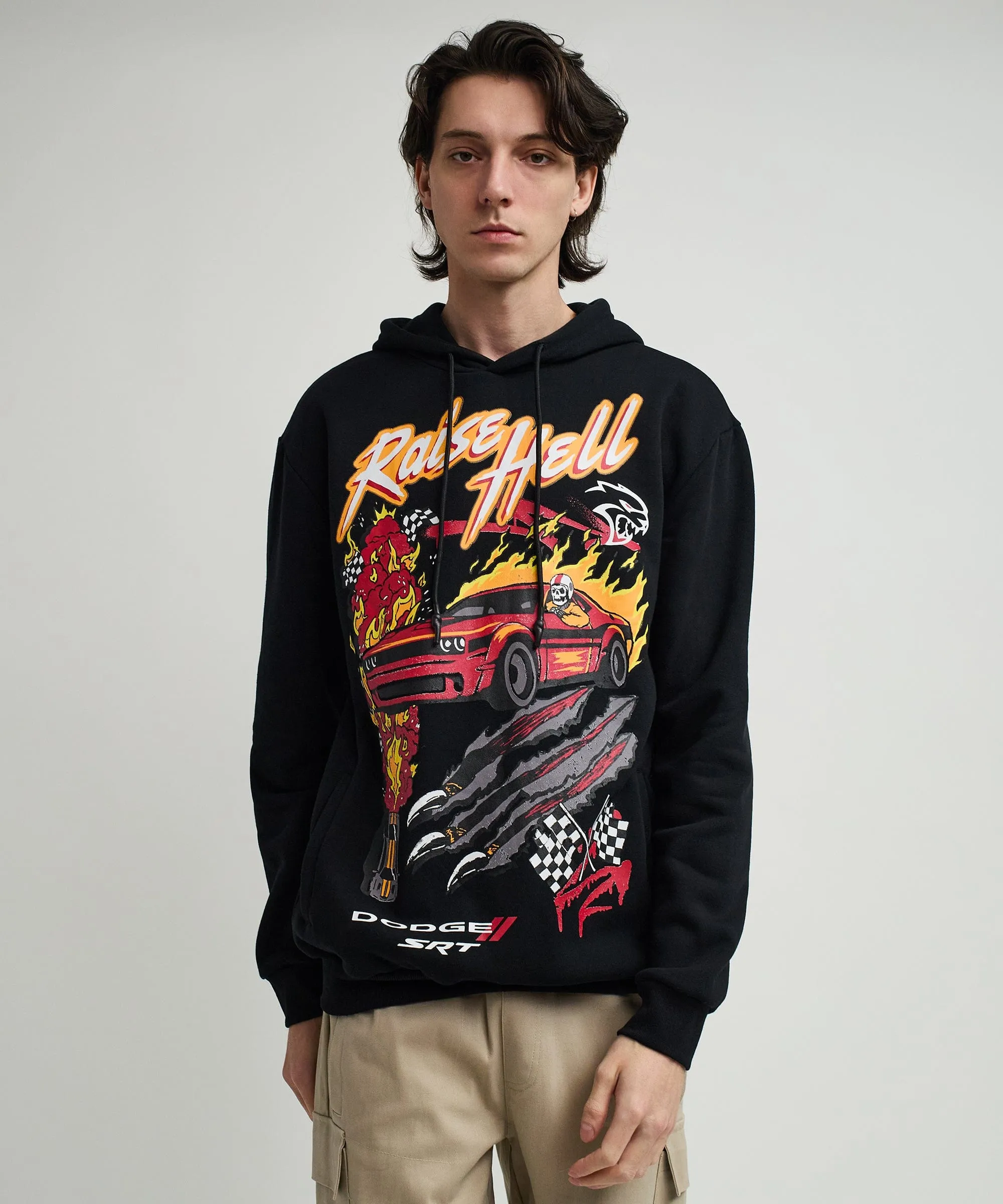 Dodge Raise Hell Graphic Print Hoodie - Black