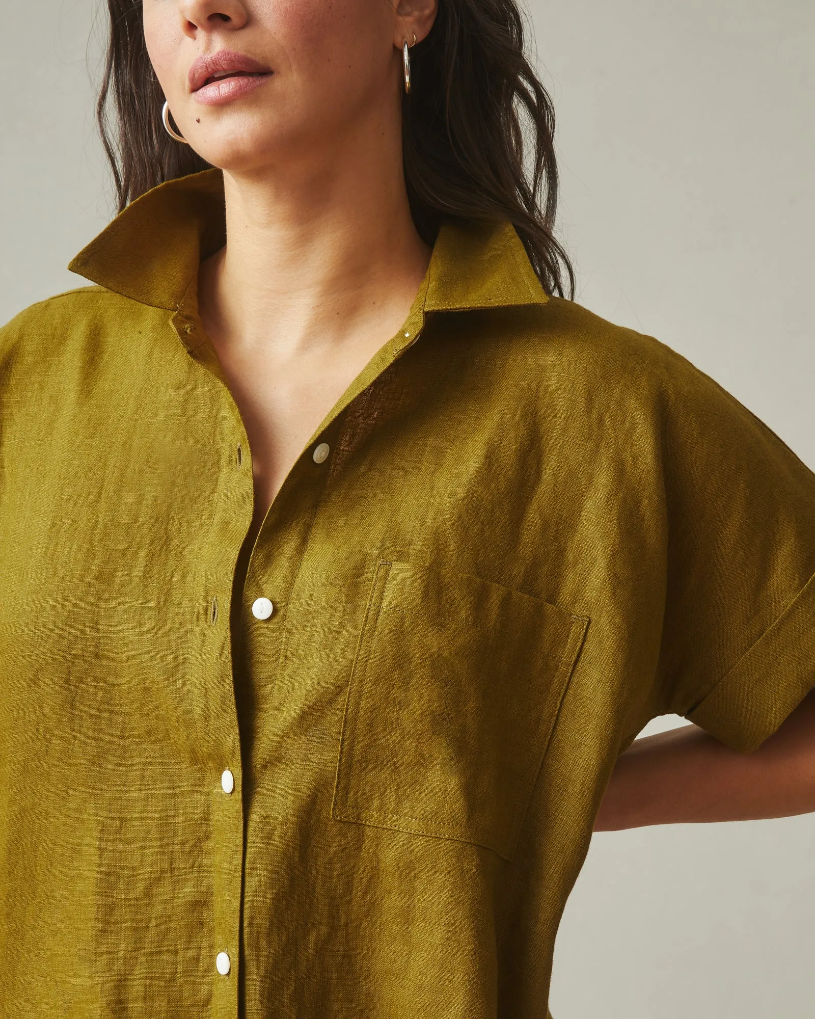 Easy Linen Shirt - Fir Green