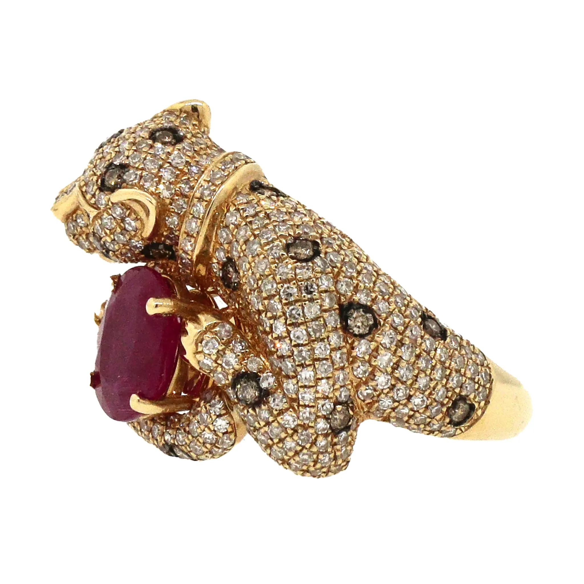 Effy Signature Panther Ruby, Diamond and Emerald Ring