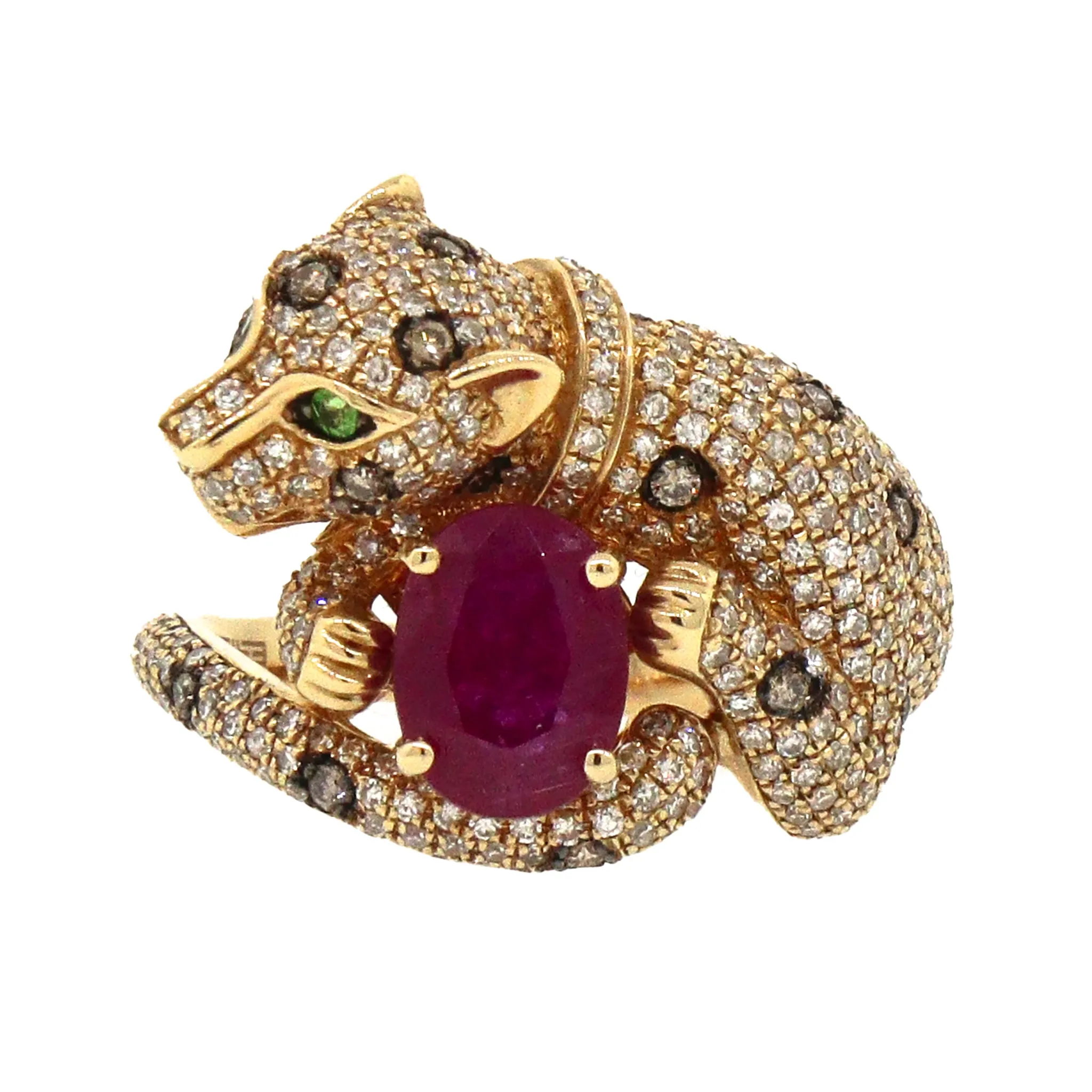 Effy Signature Panther Ruby, Diamond and Emerald Ring