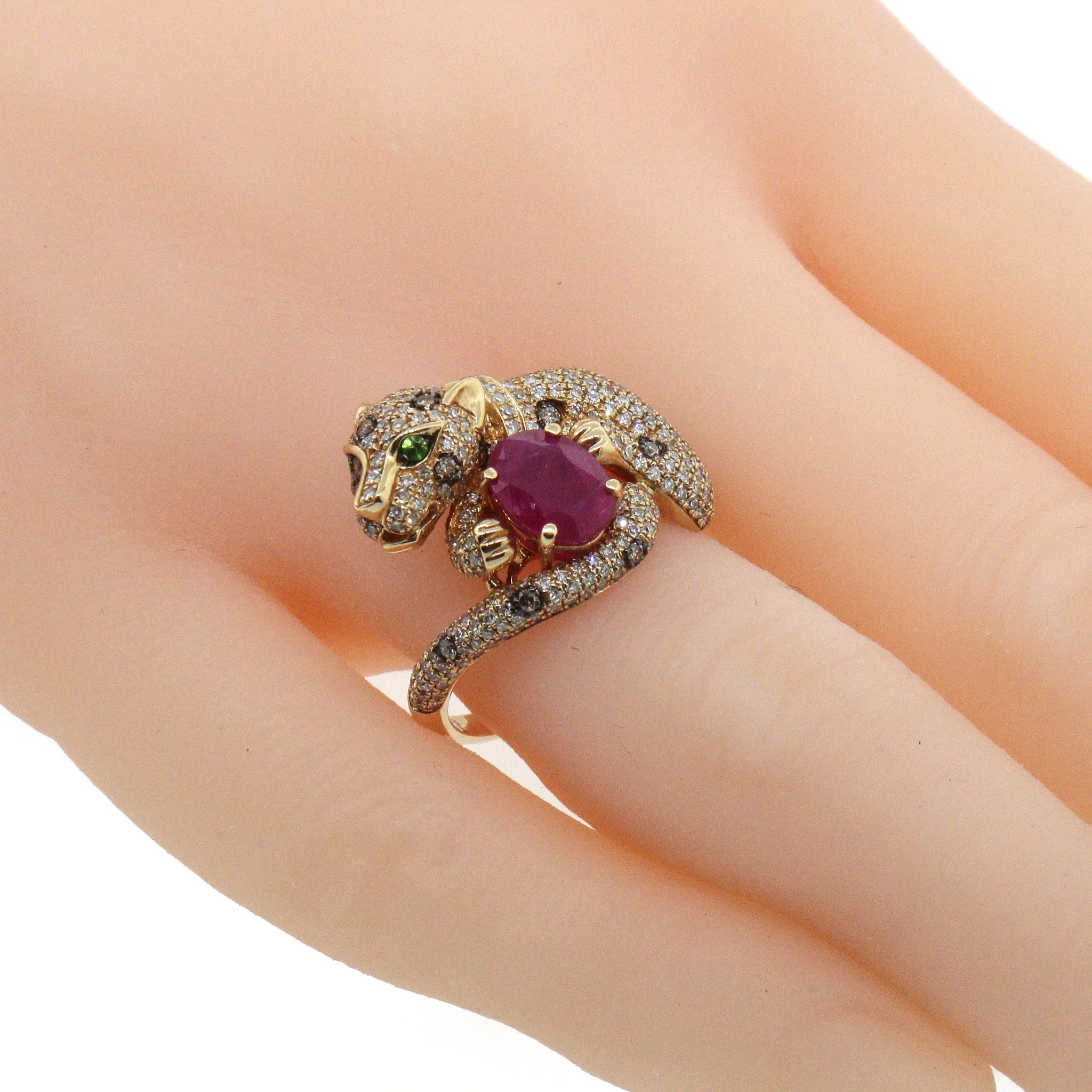 Effy Signature Panther Ruby, Diamond and Emerald Ring