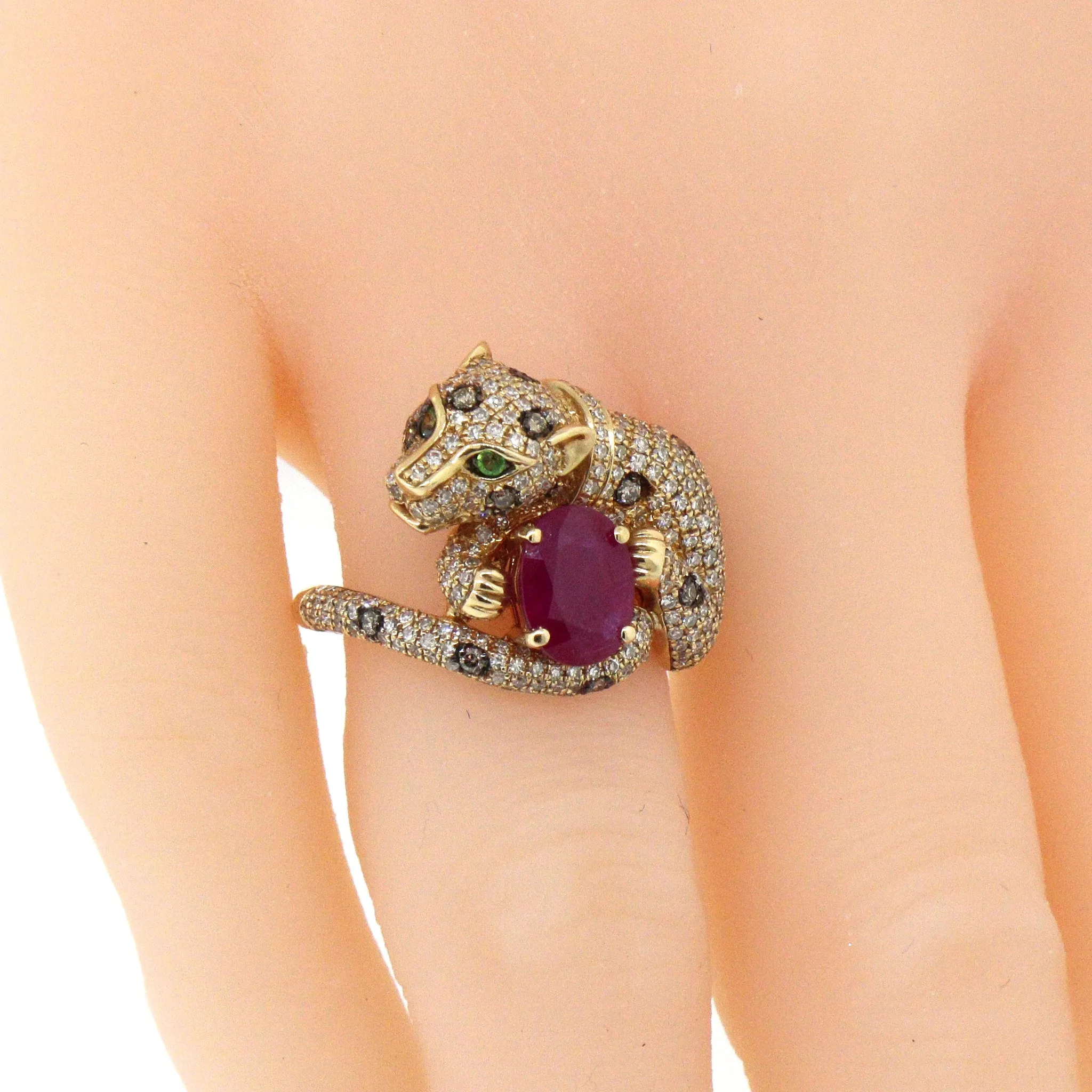 Effy Signature Panther Ruby, Diamond and Emerald Ring