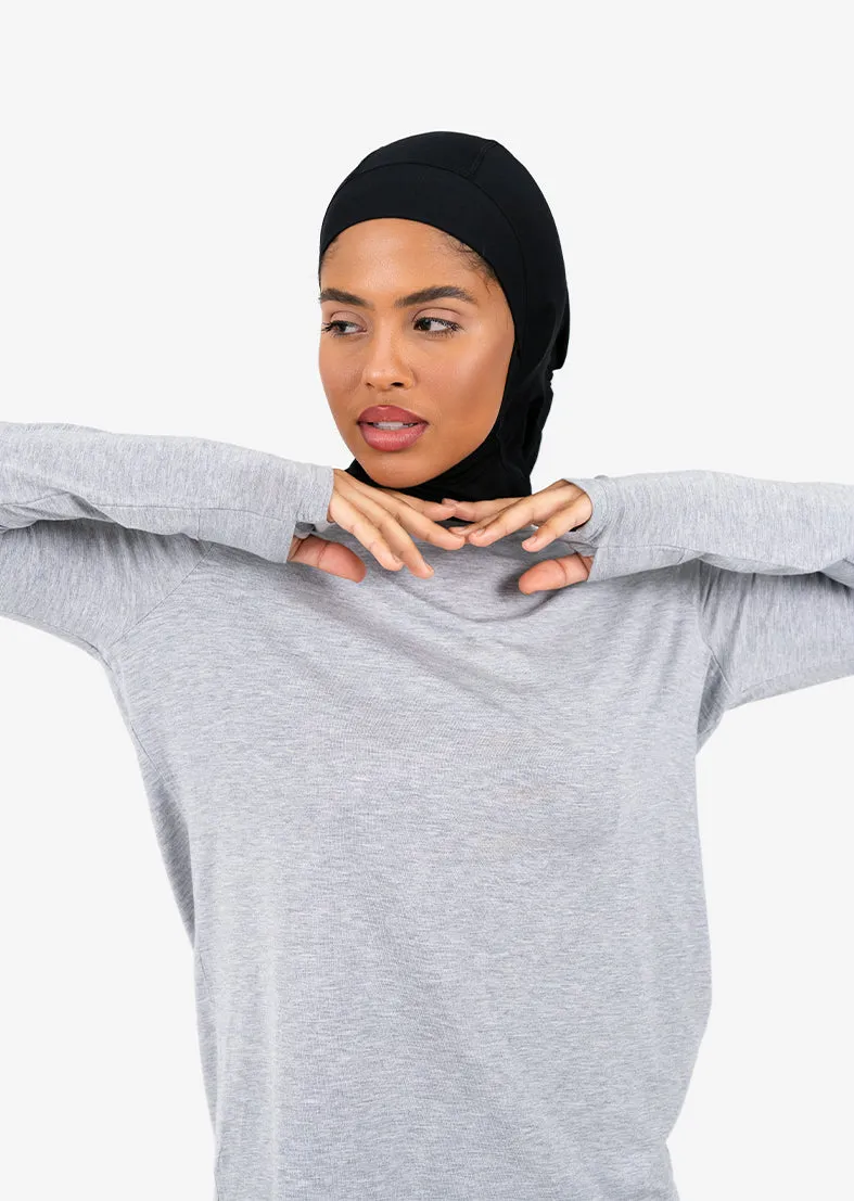 Elevate Aloe Long Sleeve Top Grey Marl