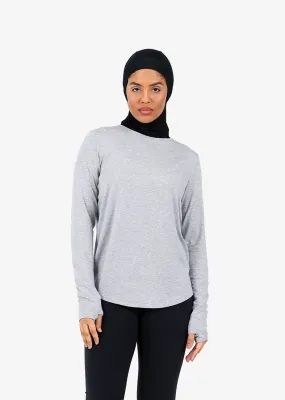 Elevate Aloe Long Sleeve Top Grey Marl