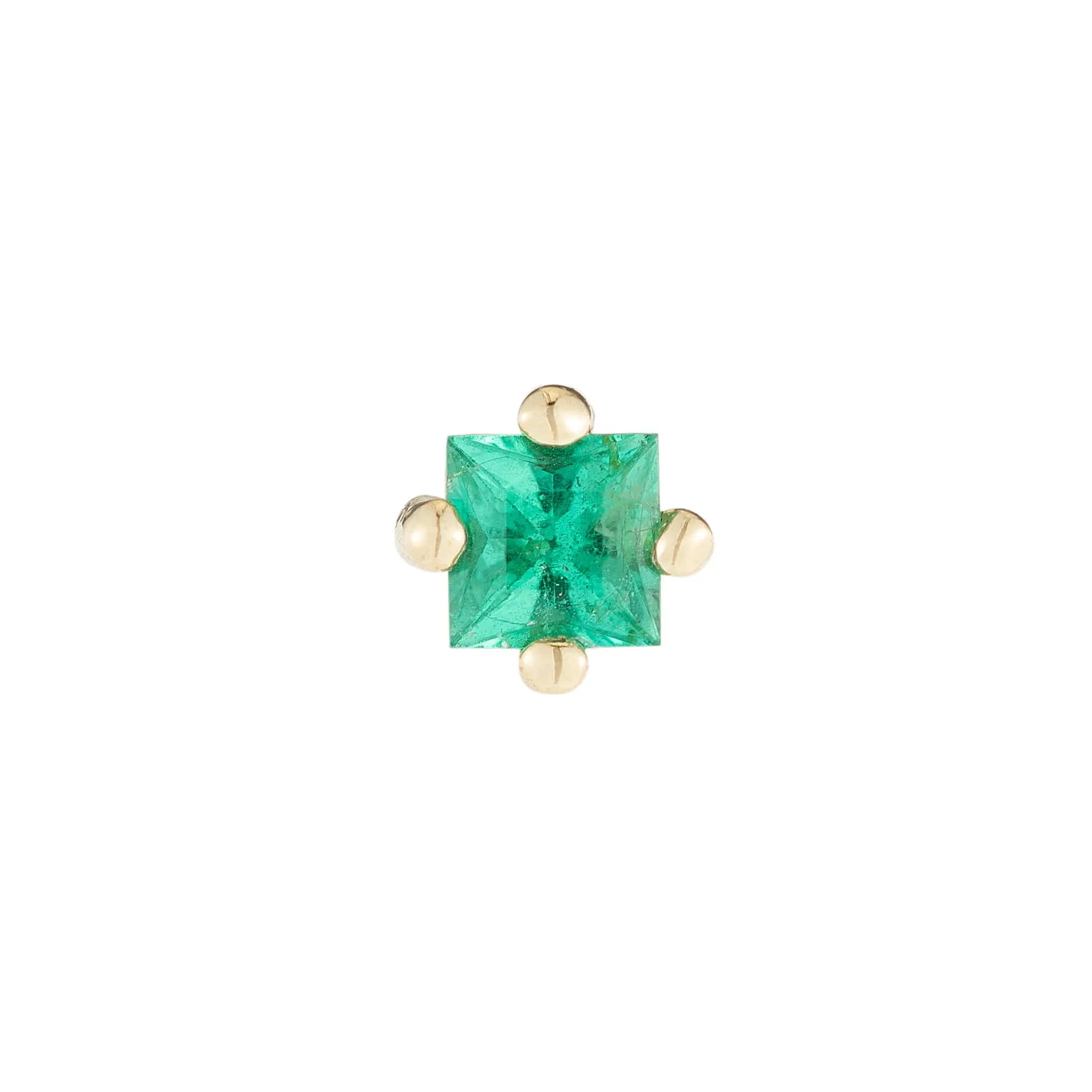 Emerald Princess Cut Stud (Single)