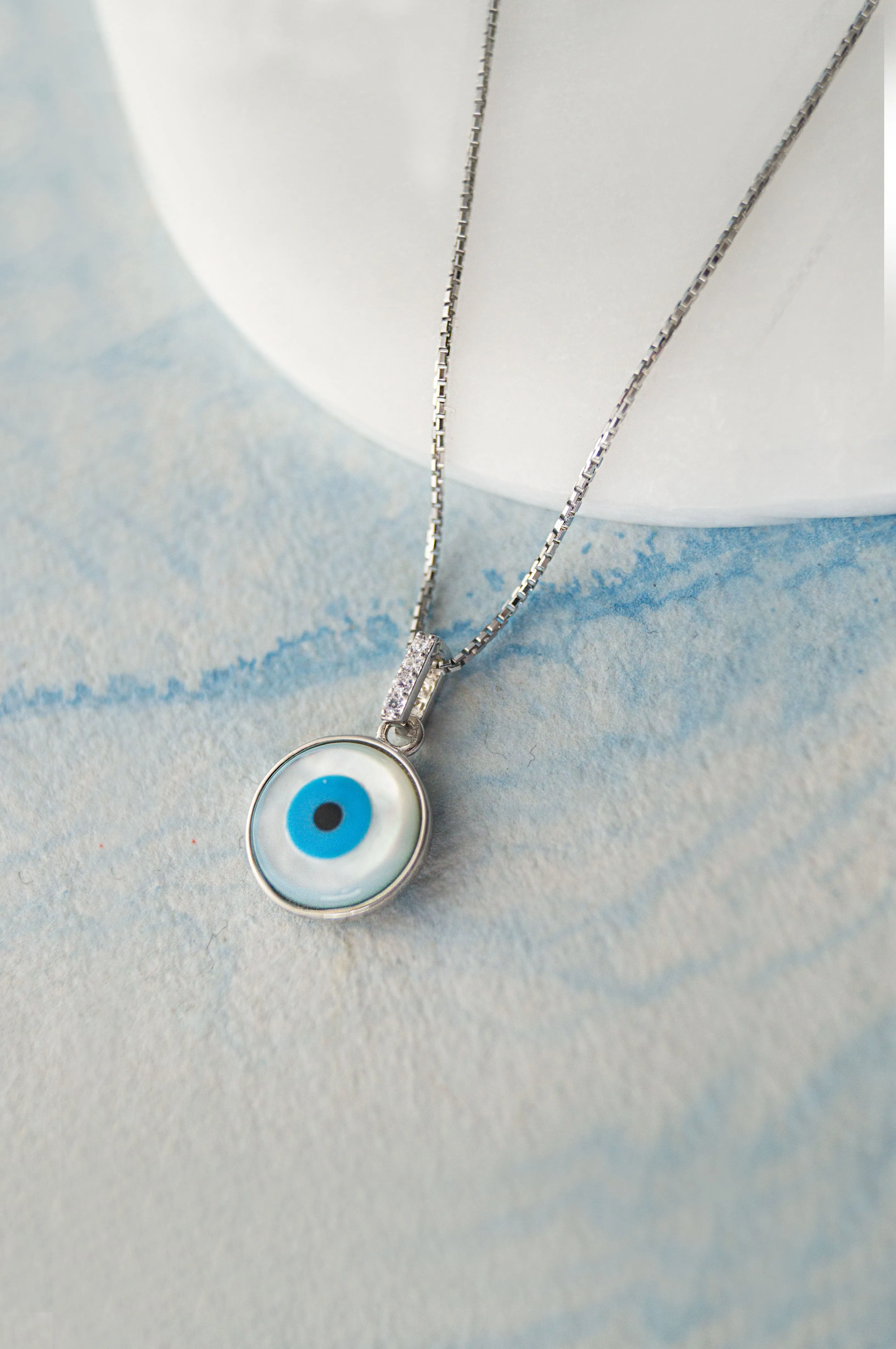 Evergreen Evil Eye Sterling Silver Pendant Set