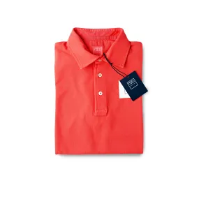 Fedeli Classic Short Sleeve Knitted Piqué Polo Shirt Coral