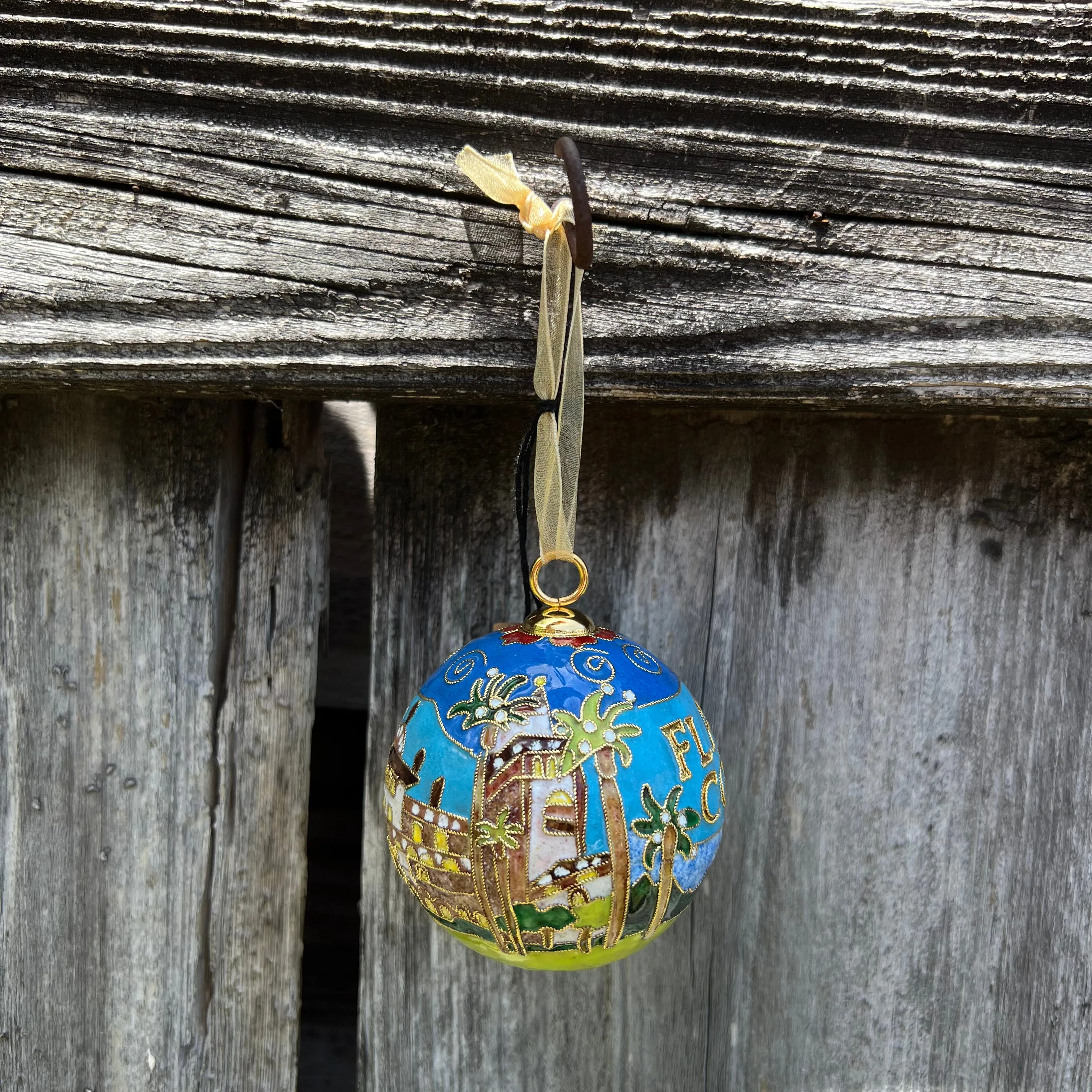 Flagler College Round Cloisonne Ornament