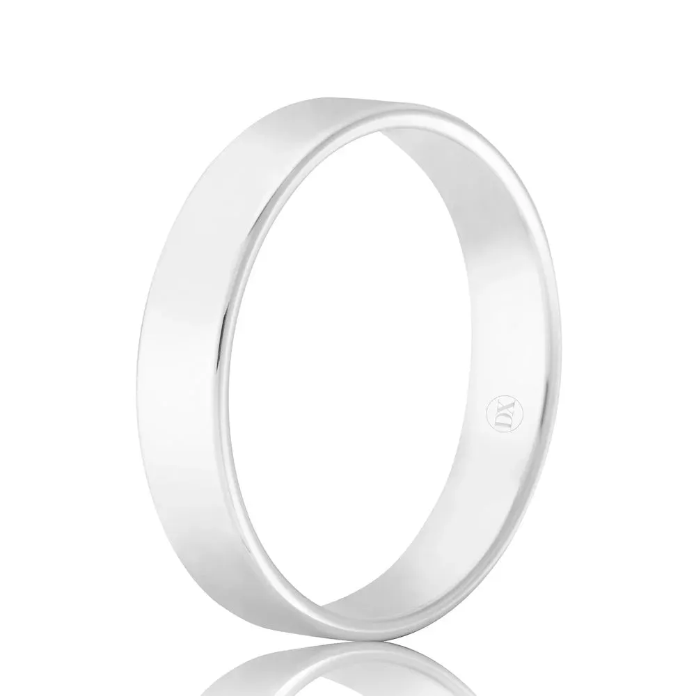 Flat Round 4mm - 9ct White Gold