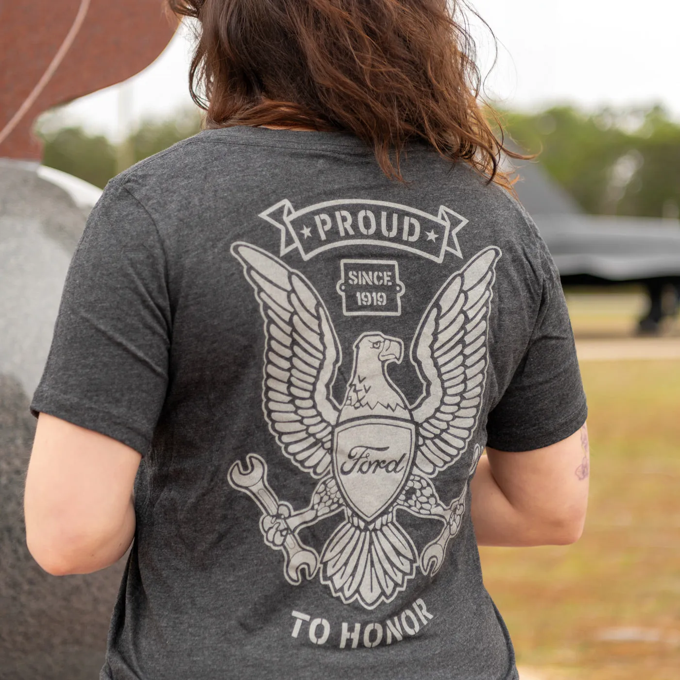 Ford Proud to Honor Women's Eagle V-Neck T-Shirt