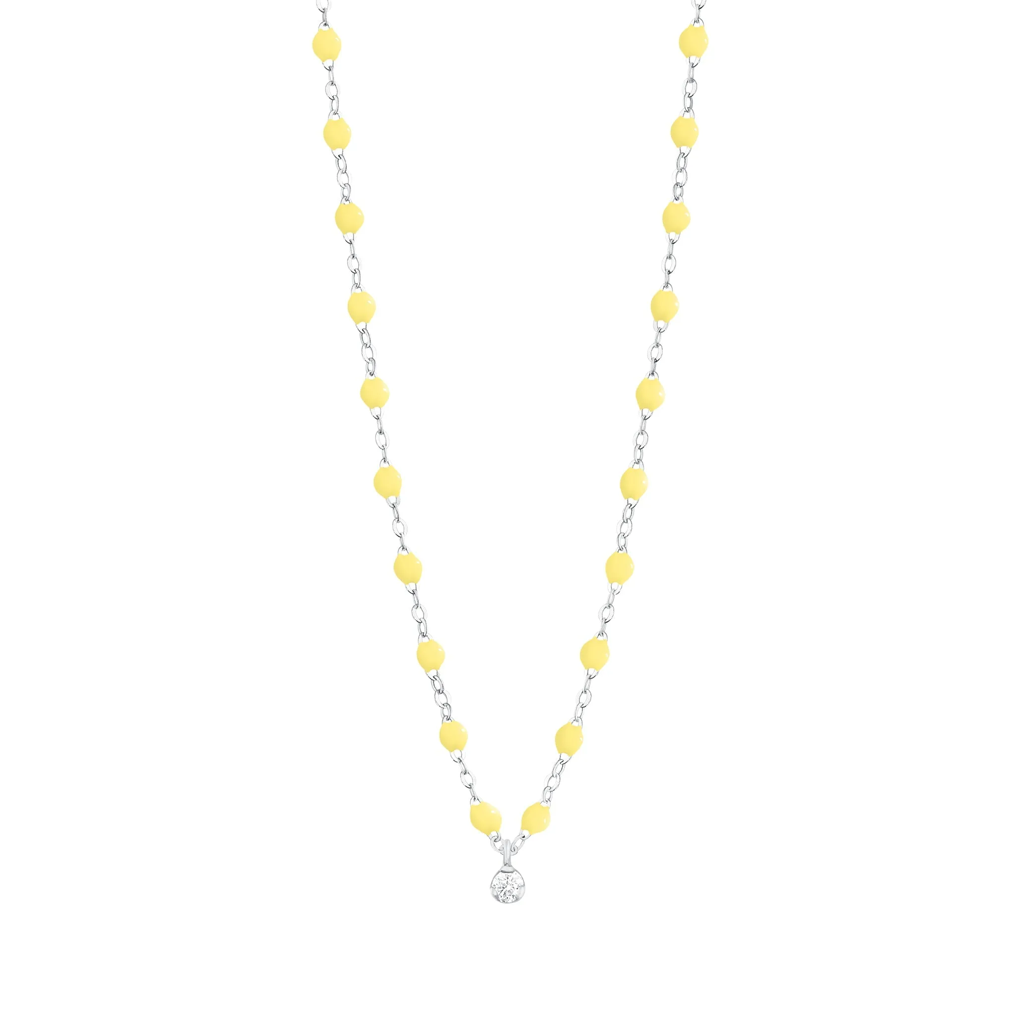 Gigi Supreme Classic 1 Diamond Necklace, Mimosa, White Gold, 16.5"