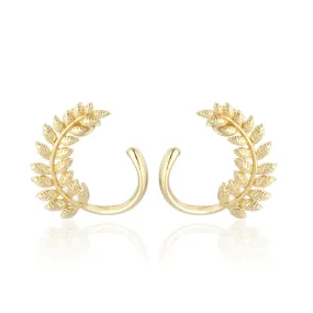 Gold Fern Drop Earrings