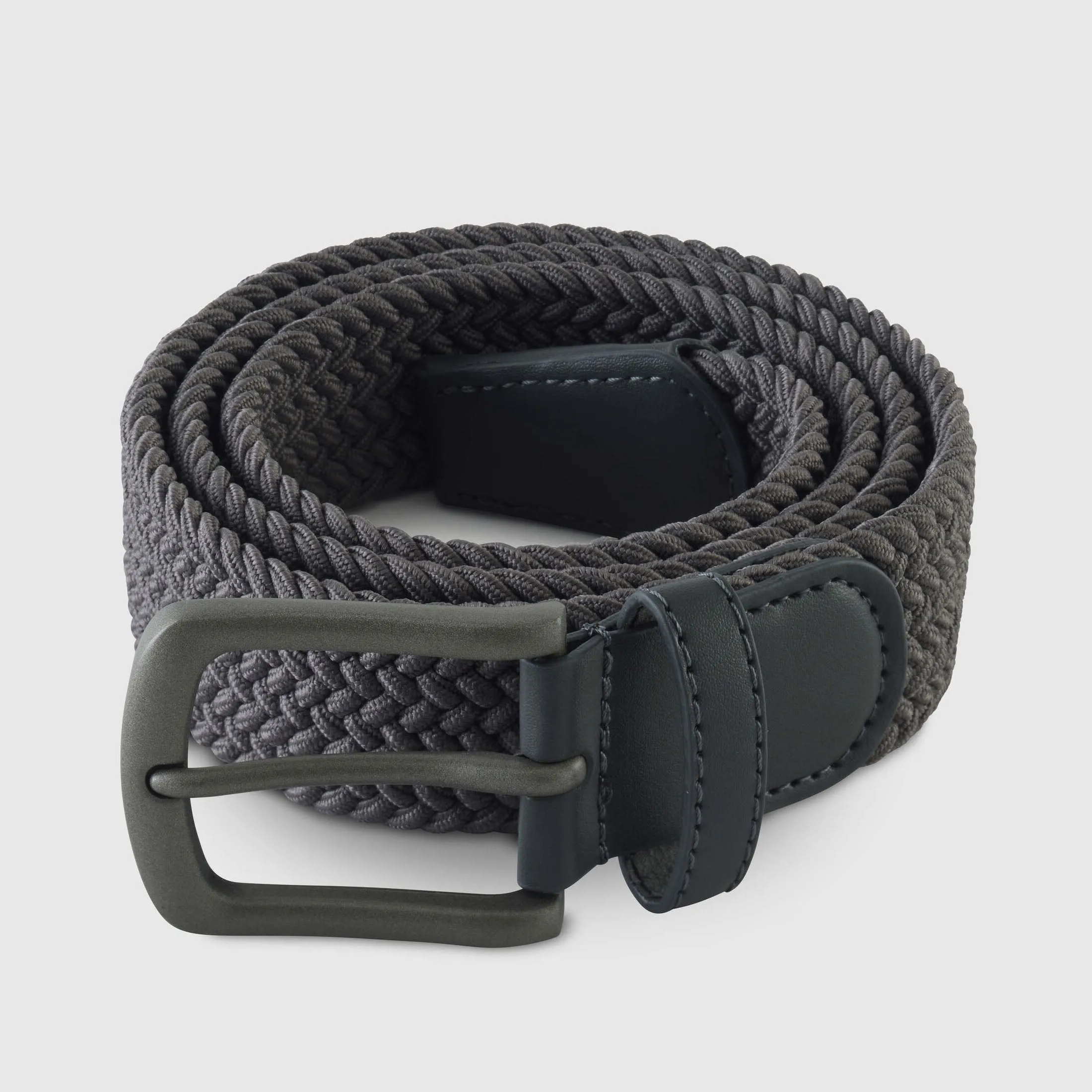 GRAY WOVEN STRETCH BELT