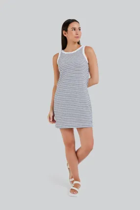 HAMPTON SLEEVELESS DRESS (STRIPE) - FIG