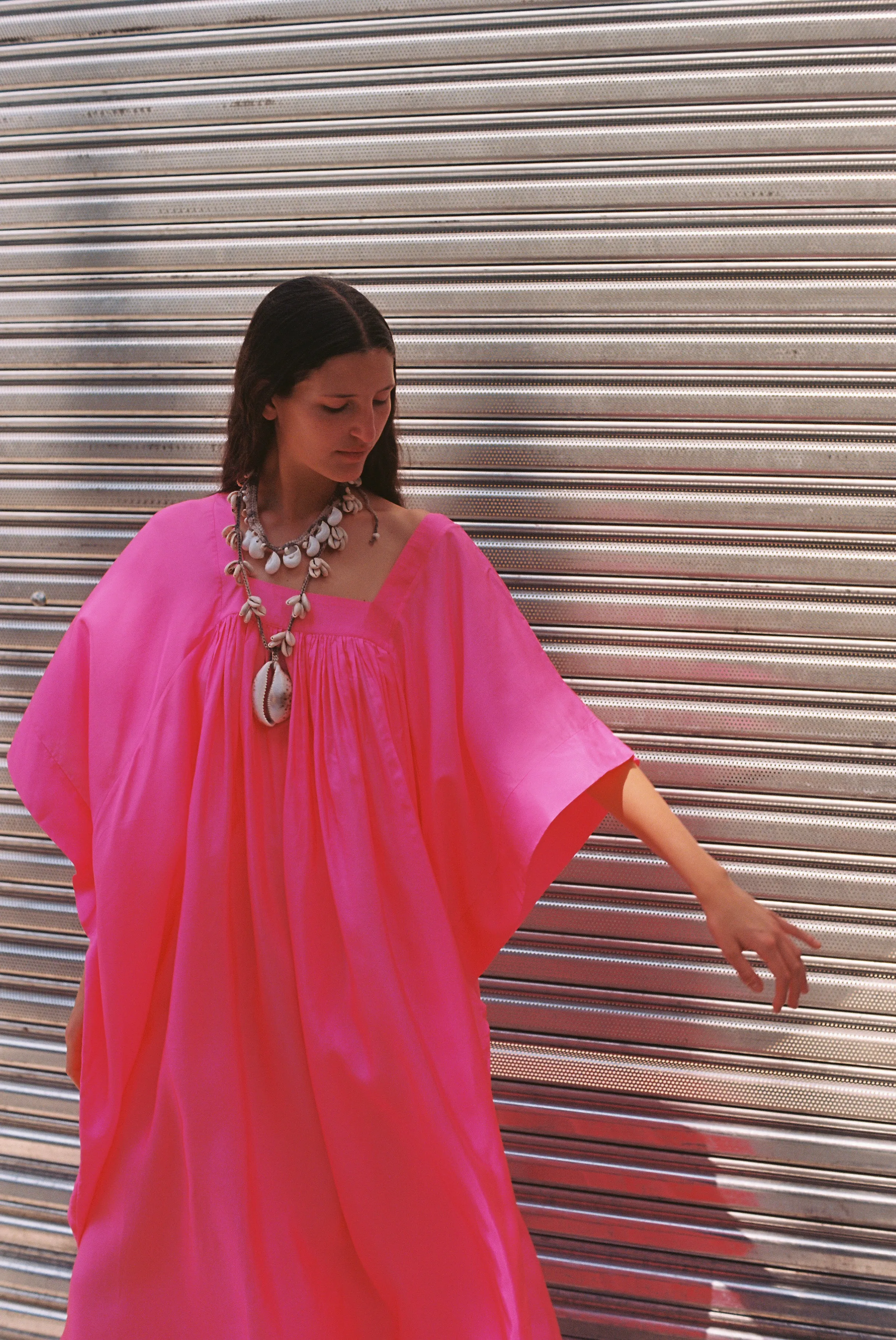 Hanoi Caftan Dress in Fuchsia