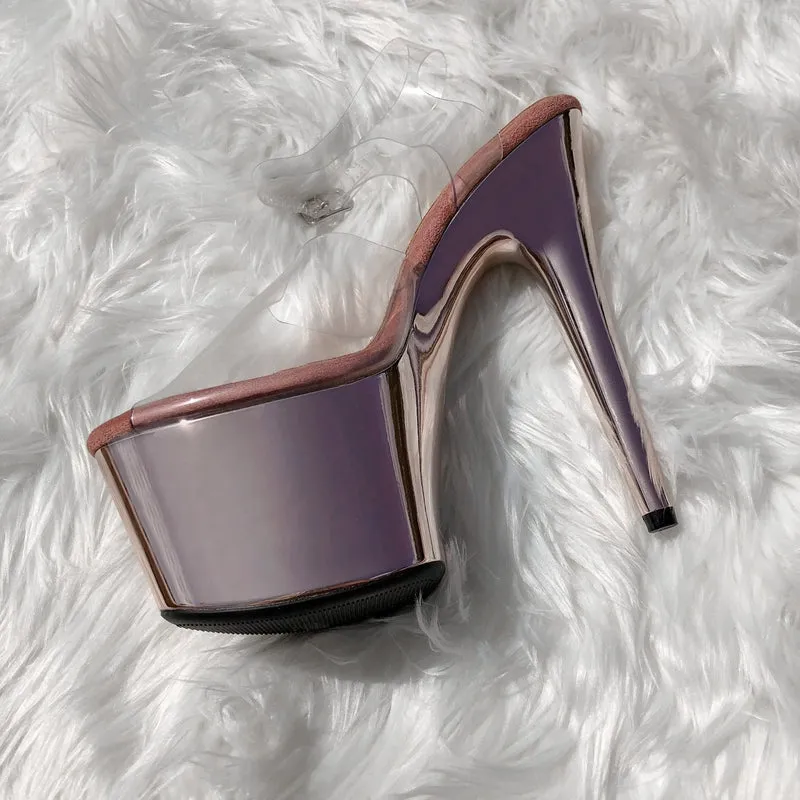 Hella Heels Classic Gloss 7inch Stilettos - Sienna Rose Gold