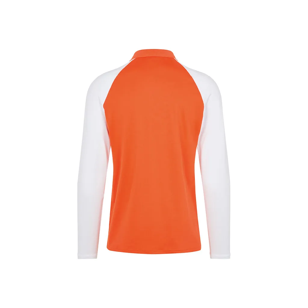 Jakob Slim Fit LS Golf Polo Lava Orange