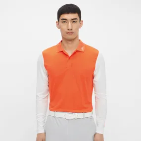 Jakob Slim Fit LS Golf Polo Lava Orange