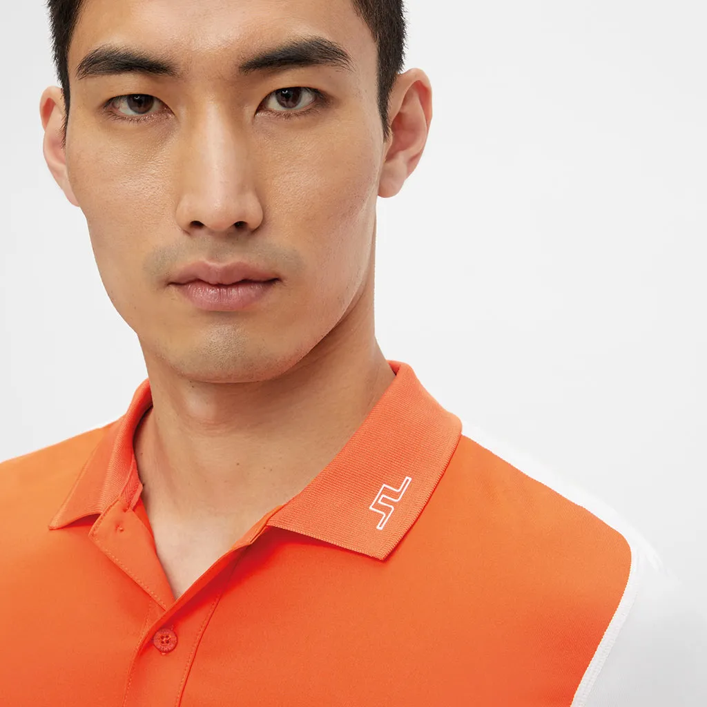 Jakob Slim Fit LS Golf Polo Lava Orange