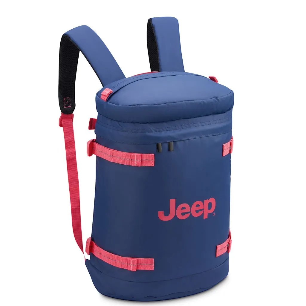 Jeep Cylindrical 17" Laptop Backpack with RFID - Navy