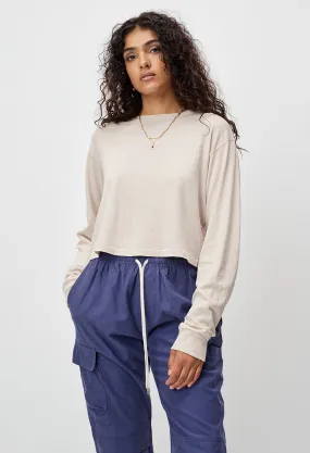 Jersey LS Cropped Tee / Fossil