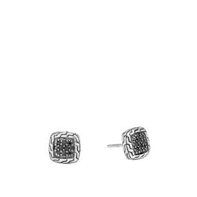 John Hardy Classic Chain Black Sapphire 9.5mm Stud Earring