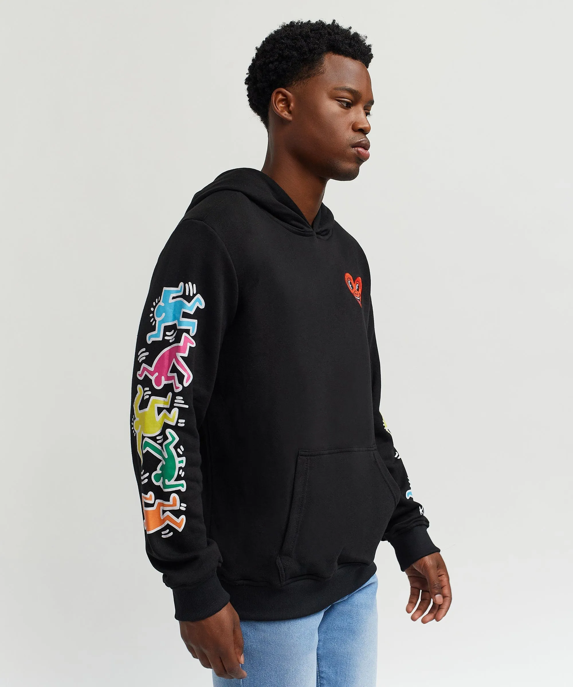 Keith Haring Heart Hoodie - Black