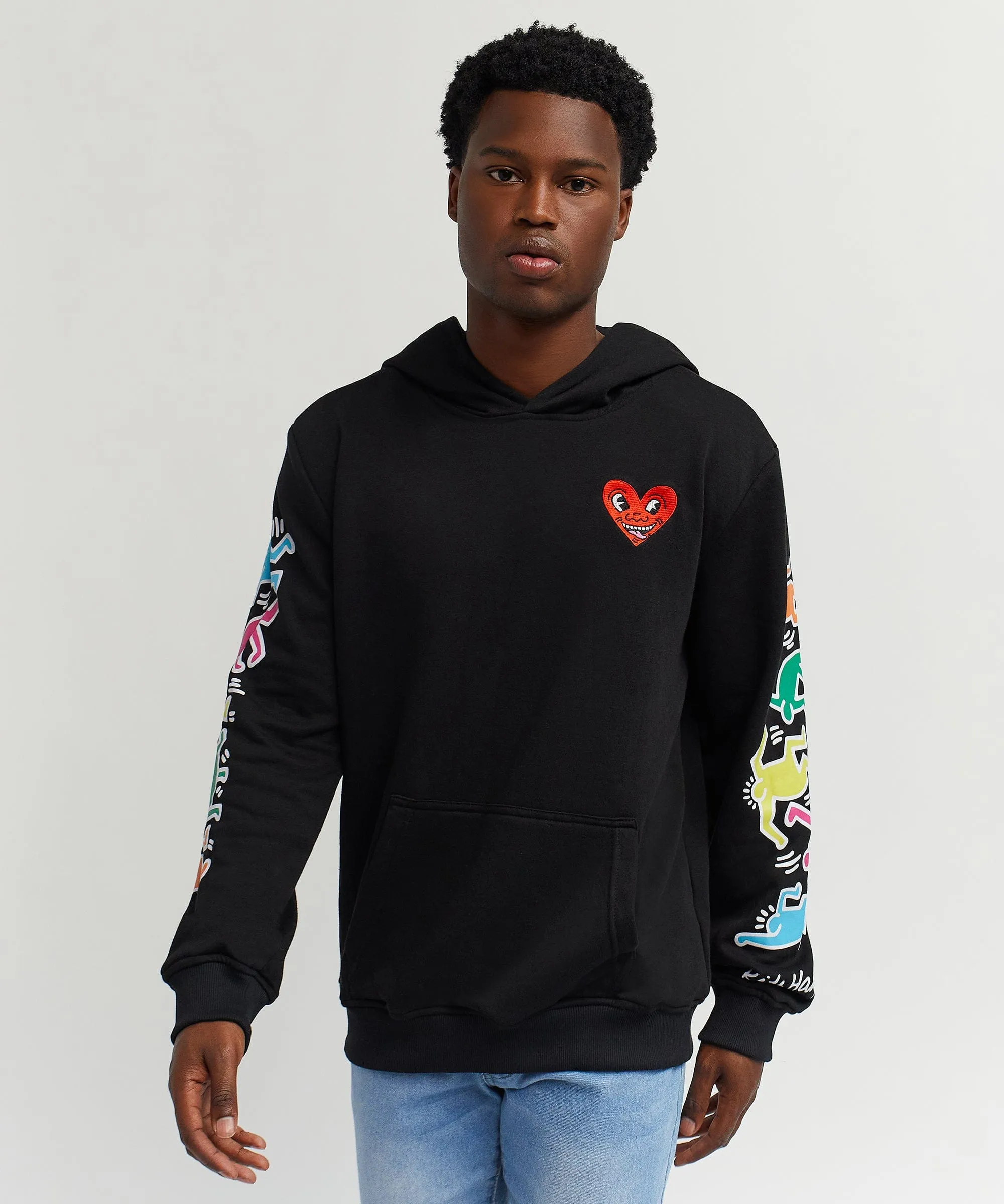 Keith Haring Heart Hoodie - Black