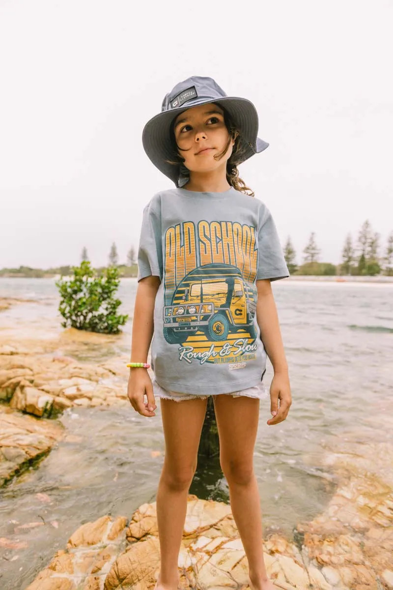 Kid's Old School Tee Dusty Blue - SY1404LB