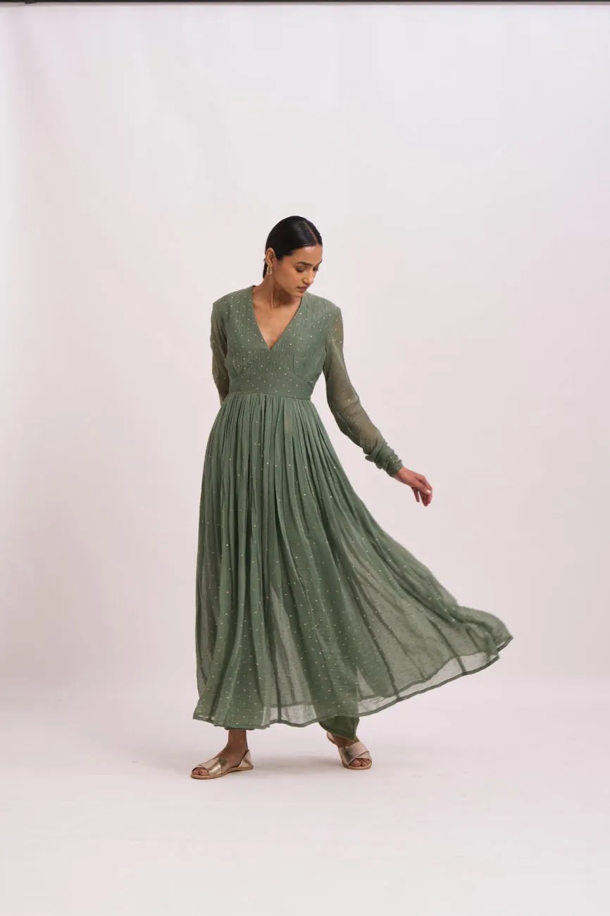 Leaf Green Anarkali