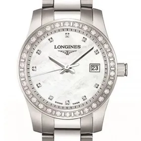 Longines Conquest 29.5MM Quartz Mother of Pearl Stainless Steel Watch L33000876