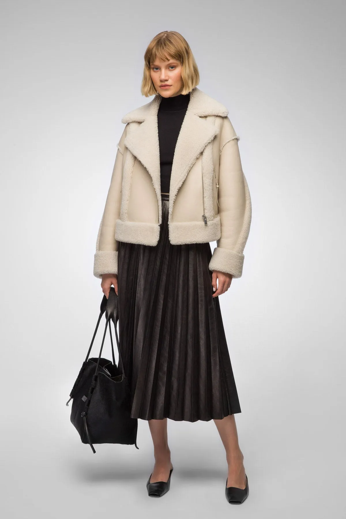 Marion - White Shearling Jacket