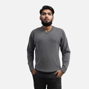 Men's 100% Cashmere Classic V-Neck Sweater - Graphite