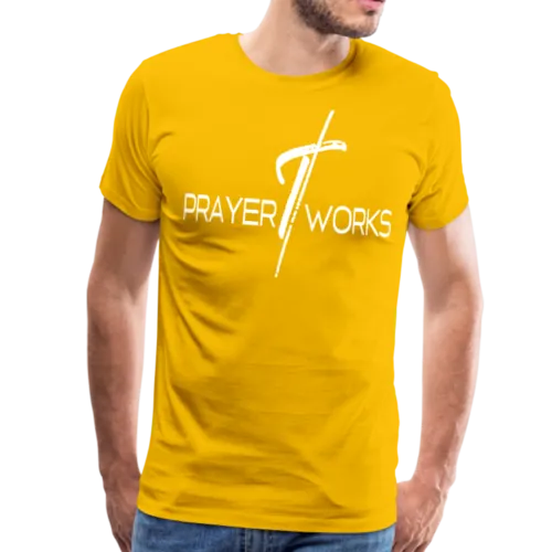 Mens T-Shirts, Prayer Works Graphic Style Shirt