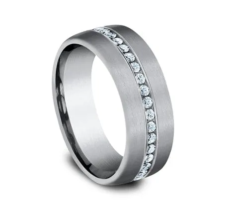 Men's Wedding Band, 7.5MM Tantalum with Lab Grown Diamonds