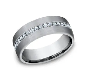 Men's Wedding Band, 7.5MM Tantalum with Lab Grown Diamonds