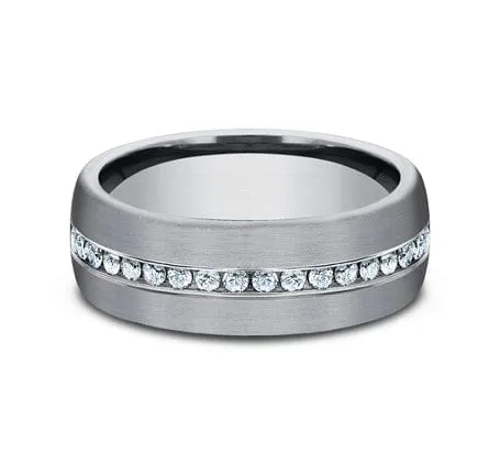 Men's Wedding Band, 7.5MM Tantalum with Lab Grown Diamonds