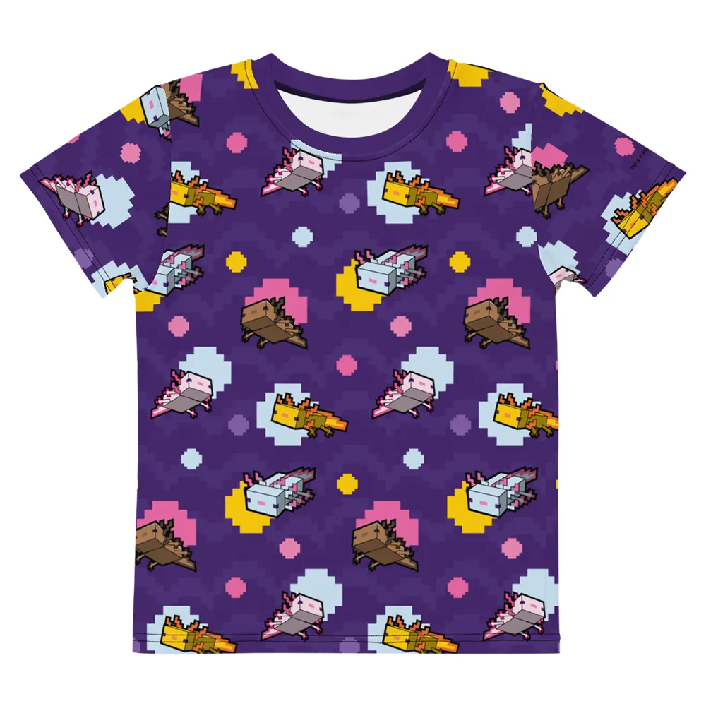 Minecraft Caves & Cliffs Axolotl Mob Kids Short Sleeve T-Shirt