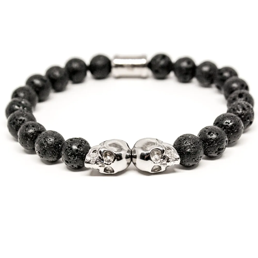 Outlaws Silver Twin Skull Bracelet