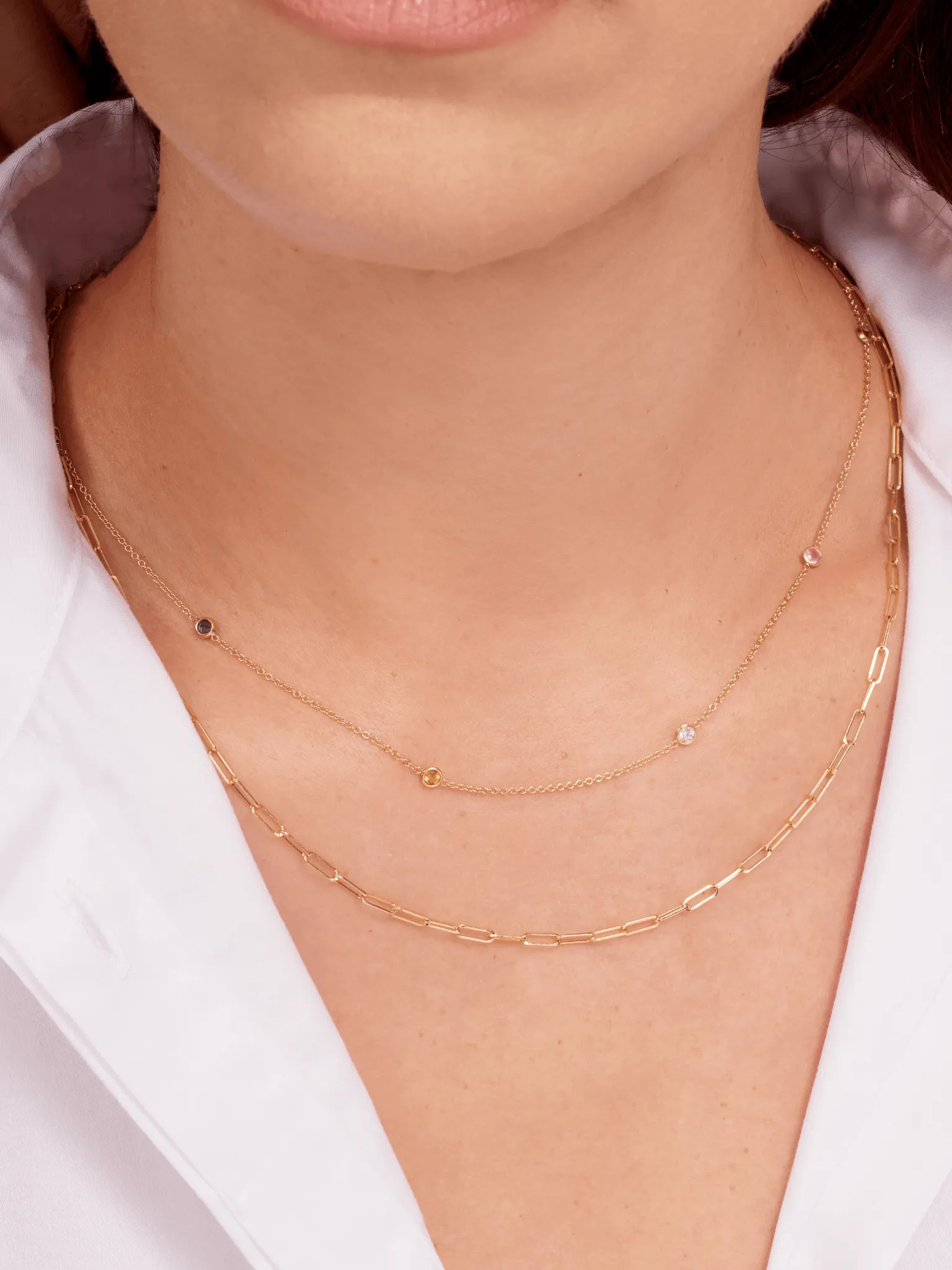 Paperclip 'XS' Chain Necklace 14K