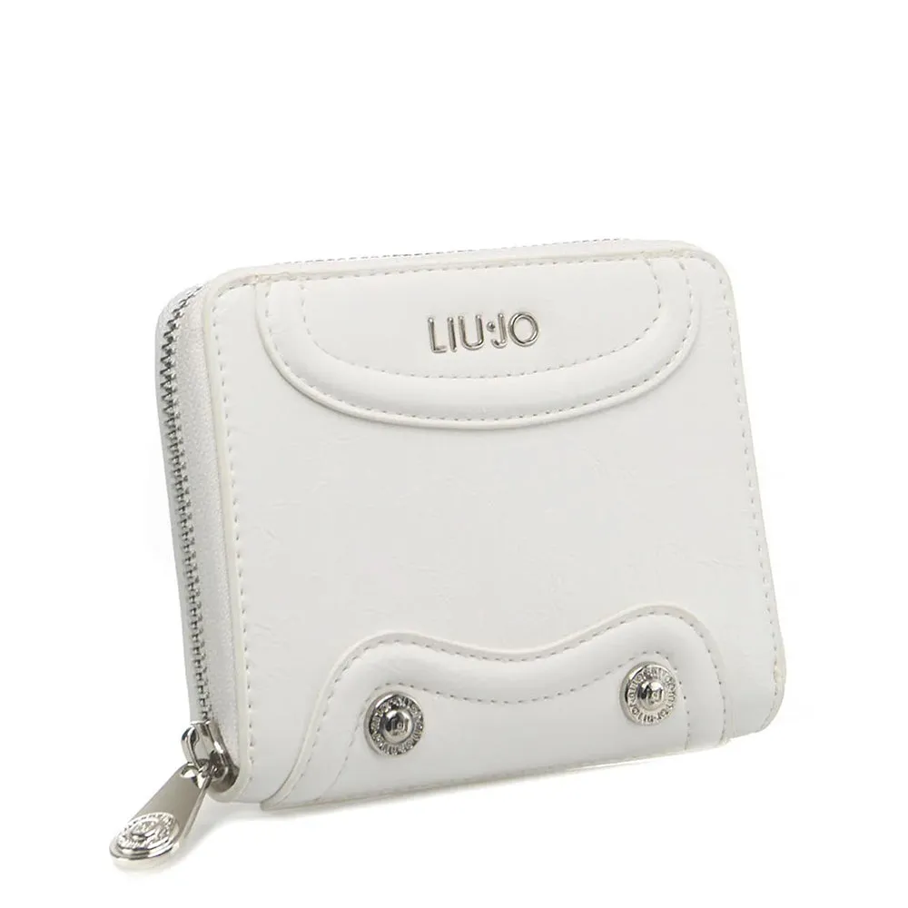 Portafoglio Piccolo Zip Around Lucido LIU JO Silk Off White