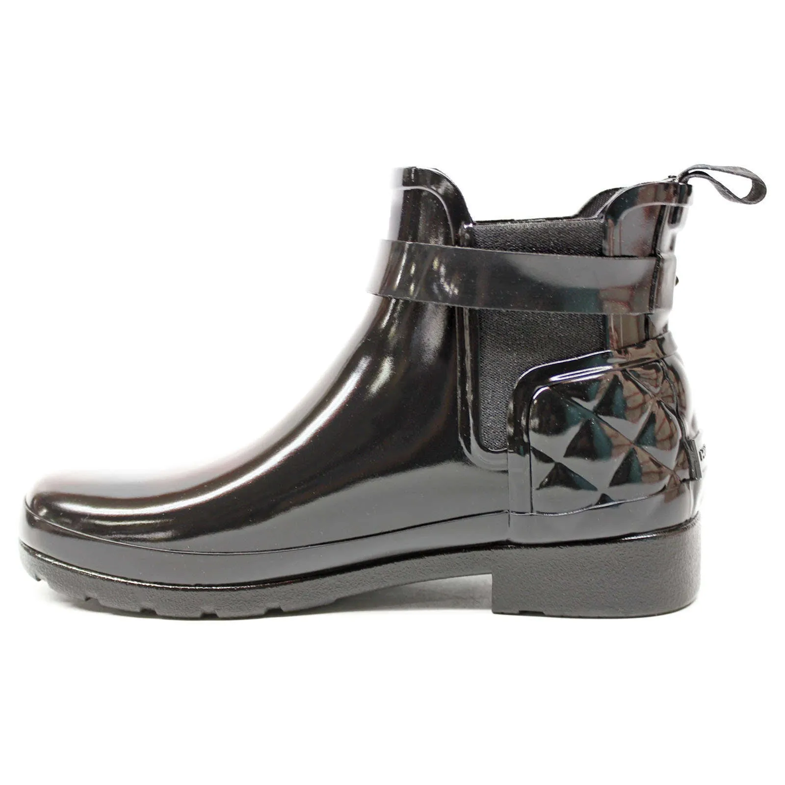 Refined Gloss Rubber Quilt Women's Chelsea Boots