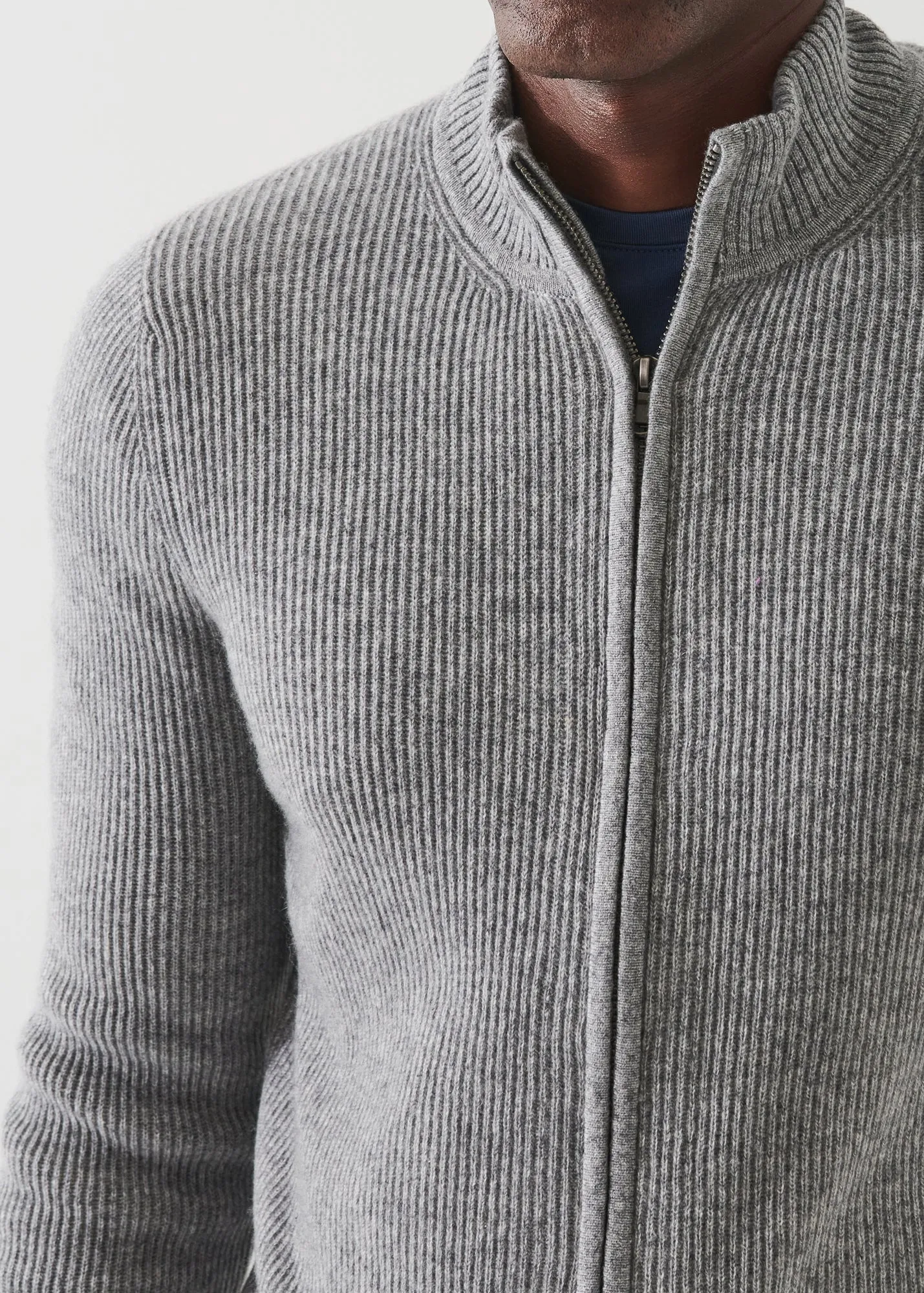 RIBBED CASHMERE FULL ZIP