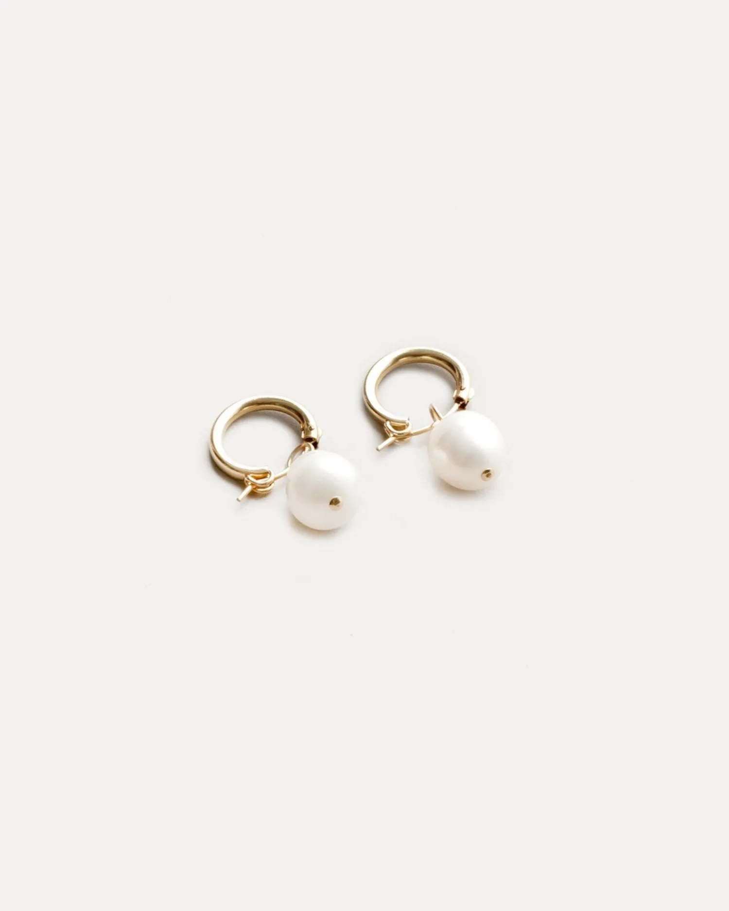 Small Pearl Hoops – Gold Plated