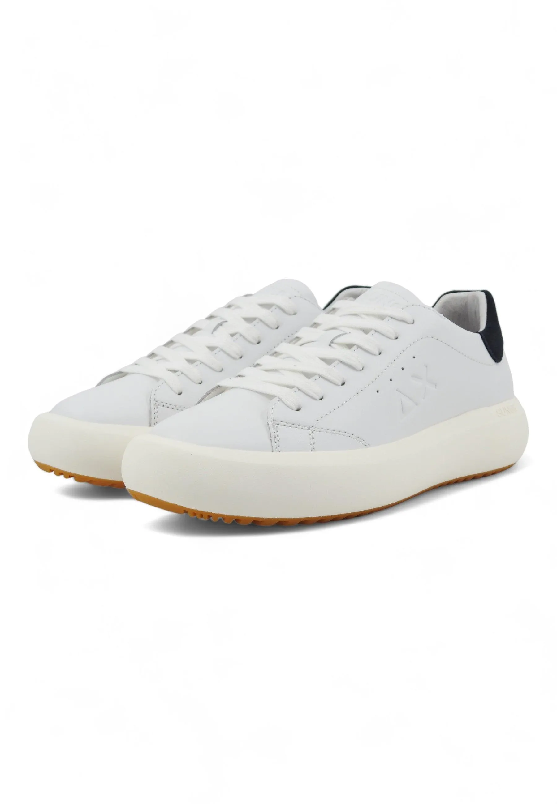 SUN68 Big Boy Classic Sneaker Uomo Bianco Navy Blue Z34138