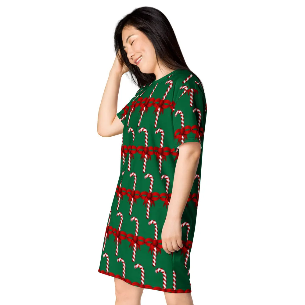 T-shirt dress Candy Cane