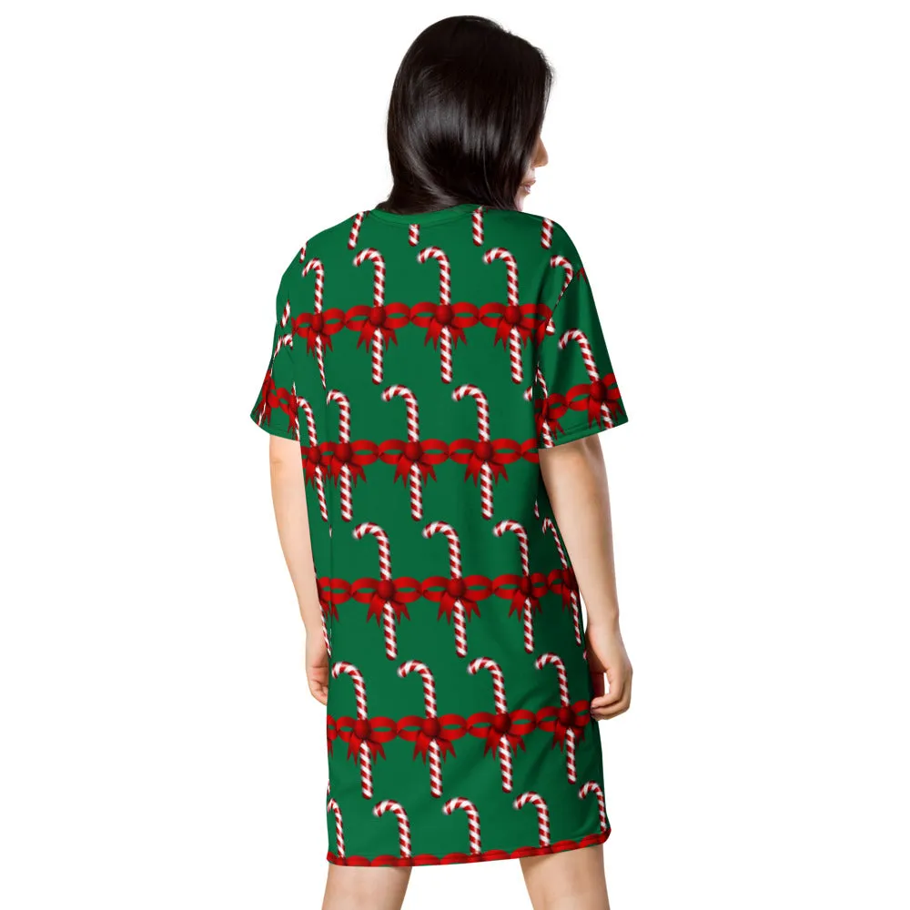 T-shirt dress Candy Cane