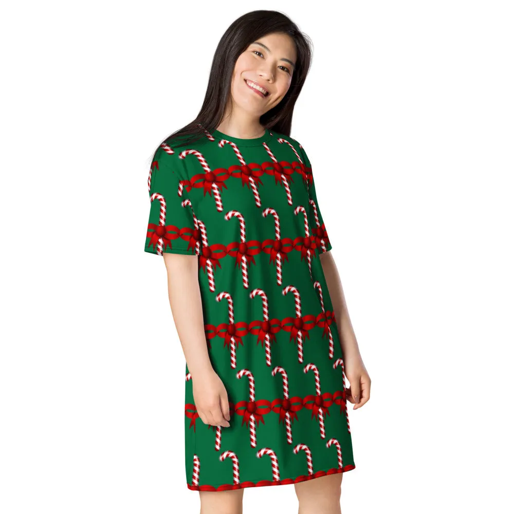 T-shirt dress Candy Cane